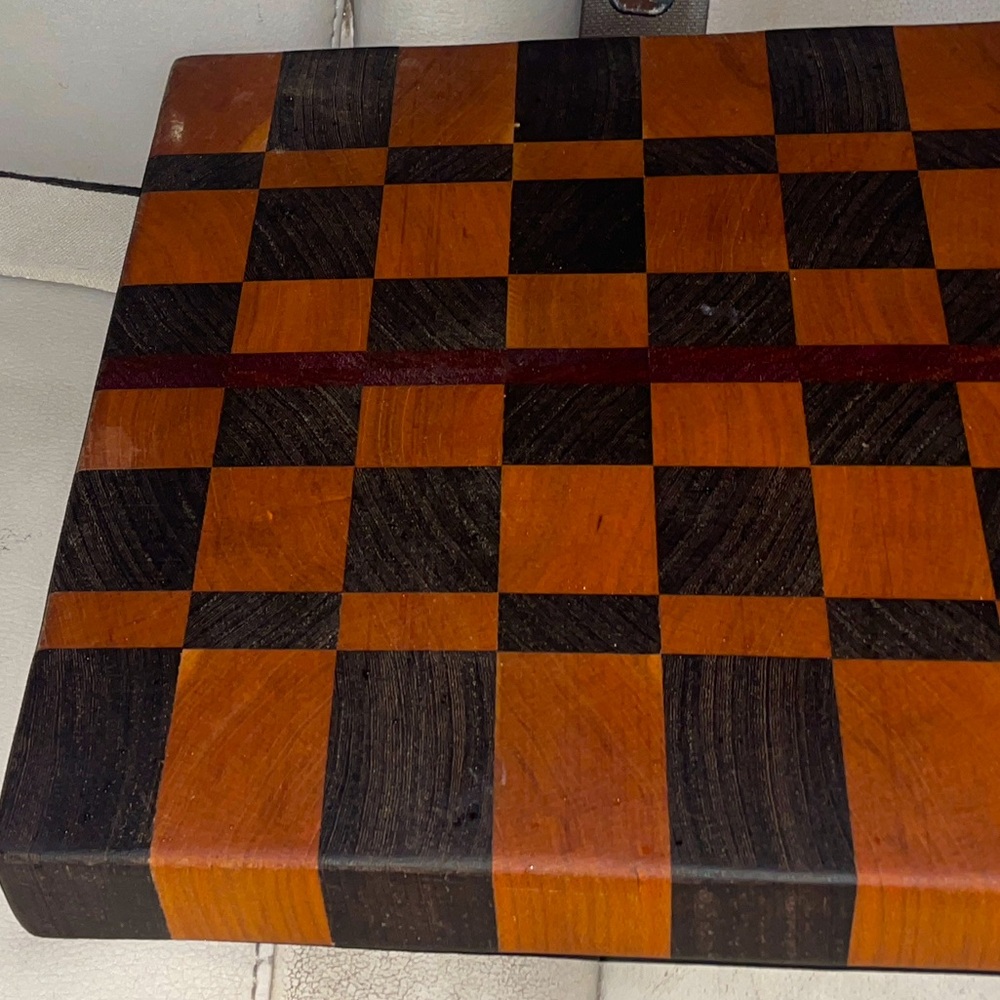 Handmade HEAVY Mahogany Walnut Butcher Block Style Hards Wood Cutting Board